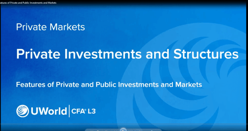 CFA 2025 UWorld Level 3 Private Markets Pathway Video Lectures