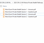 CFA 2025 Uworld Level 3 - Private Wealth Pathway Mock Exam