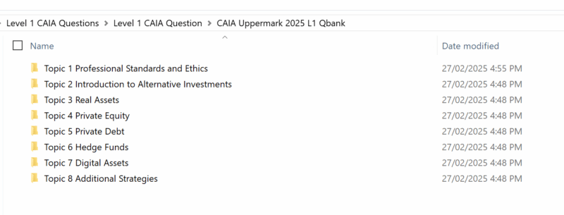 CAIA Uppermark 2025 Level 1 Qbank - PrepCFA