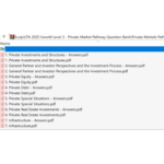 CFA 2025 Uworld Level 3 - Private Markets Pathway Question Bank (MCQs and CRQs)