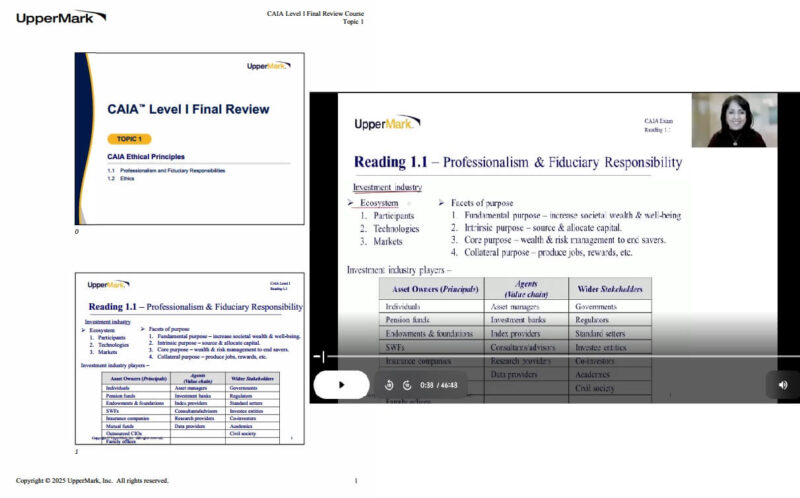 CAIA 2026 Level 1 Uppermark Final Review Video and Exams